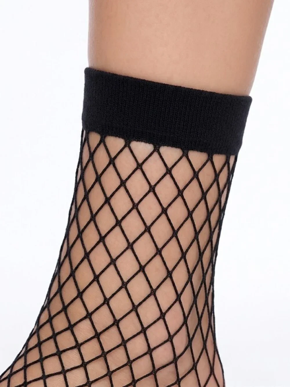 Diamond Net Black Anklet Socks Fishnet Ankle Mesh Socks Goth Festival NEW OS